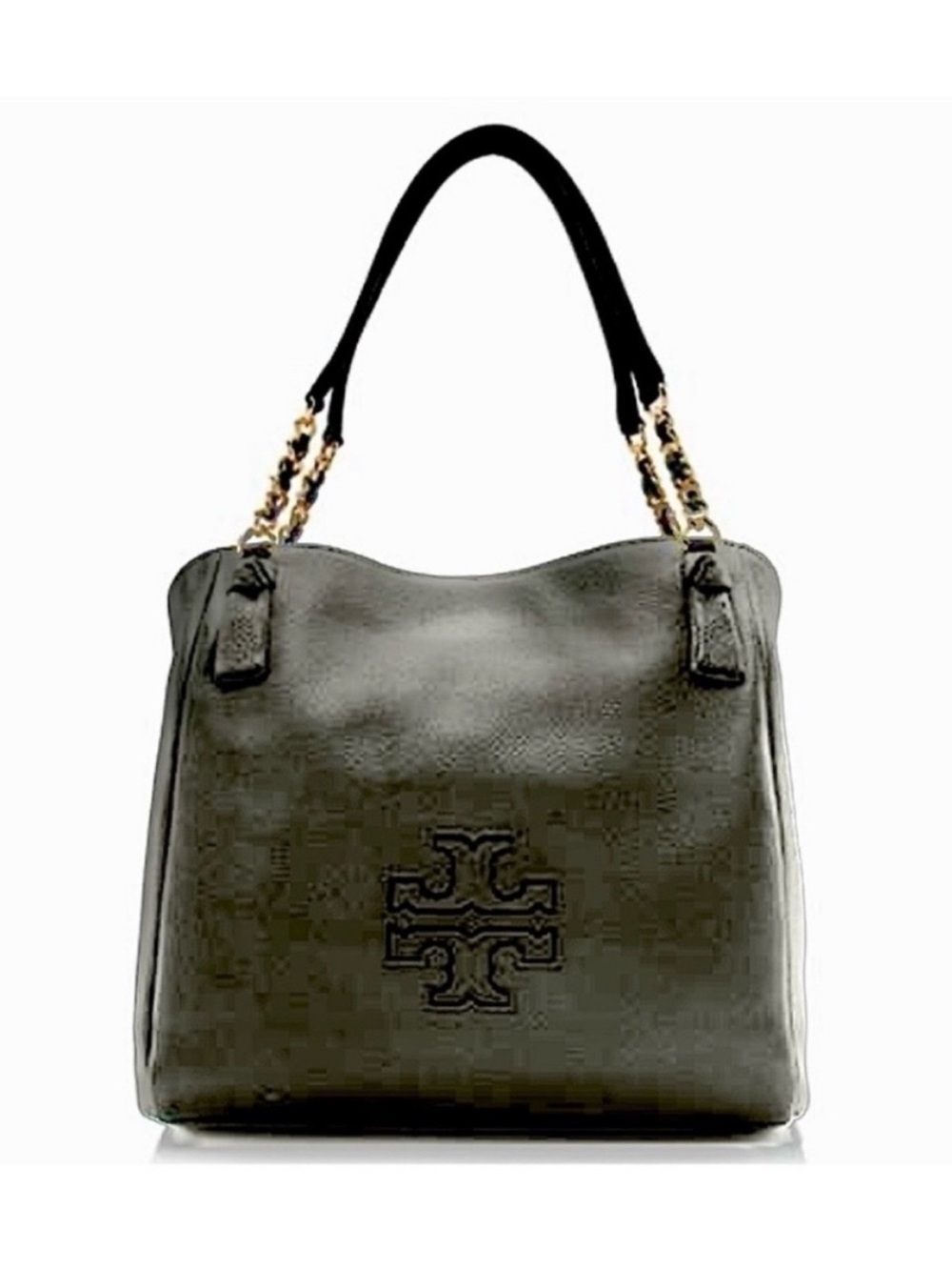 Tory Burch- Harper Tote Bag in Black Pebble Leather with Gold-Tone Hardware